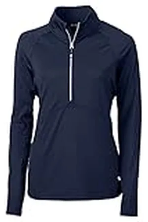 Cutter & Buck Dames lange mouw Adapt Eco Knit Half Zip Pullover Shirt, Marineblauw, X-Small