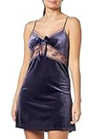 Clotth Damespyjama, V-hals, gouden fluwelen pyjama, kant, sexy pyjama met sling, , M
