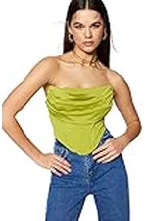 Trendyol Getailleerde crop strapless geweven bustier-beha voor dames, , 32