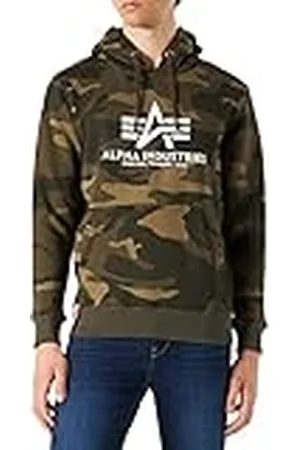 Alpha Industries Basic Hoody Camo Sweat met capuchon voor heren Olive
