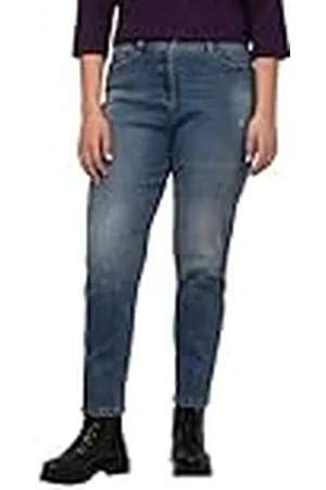 Ulla Popken Dames Thermo, MOM FIT Jeans, Blue Denim, 23 EU, , 23