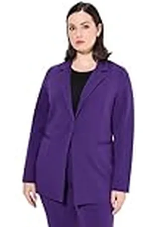 Ulla Popken Dames grote maten grote maten plus size blazer, Punto di Roma, A-lijn, reverskraag, stretch, , 58-60