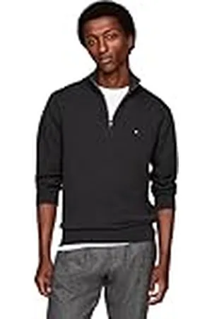 Tommy Hilfiger Pima Org CTN Cashmere Zip Mw0mw28049 Pullover met halve ritssluiting, grijs (Dark Grey Heather), S Heren, , S