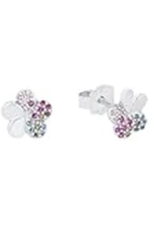 Prinzessin Lillifee Oorknopjes 925 sterling zilveren meisjes kinderoorbellen, met zirkonia synth., 0,8 cm, zilver, bloem, geleverd in sieradengeschenkdoosje, 2027898