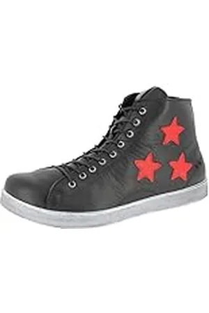 Andrea Conti High Top Sneakers voor dames, zwart/chili, 38 EU, , 38 EU