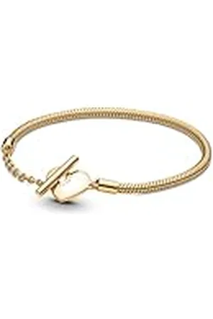 PANDORA SHINE Armband Moments "Gravierbares Herz" T-Verschluss, 14k gelbvergoldet 569285C00 17 cm