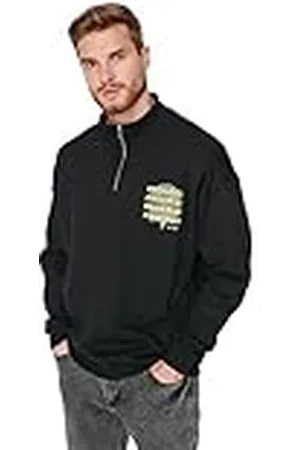Trendyol Heren motto lange mouwen plus size sweatshirts, , XL