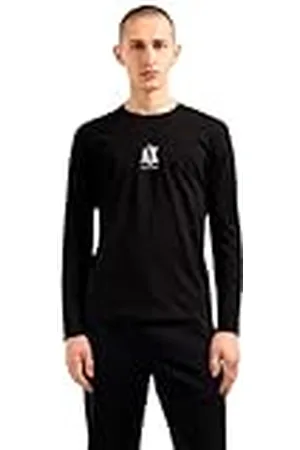 Armani Exchange Heren Icon Project, geborduurd logo, T-shirt met lange mouwen, , XS