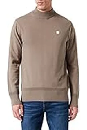 G-Star RAW Heren Premium Core Mock Knit Pullover Sweater, Brown (Turf C560-273), XS
