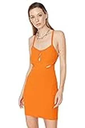 Trendyol Mini Bodycon getailleerde gebreide jurk voor dames, , 38