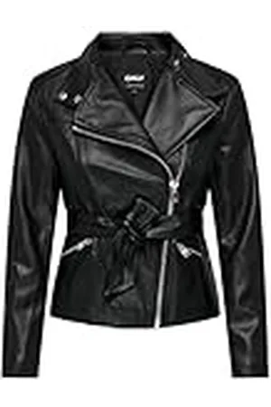 ONLY ONLMANILLA Faux Leather Biker OTW Bikerjack, , S, , S