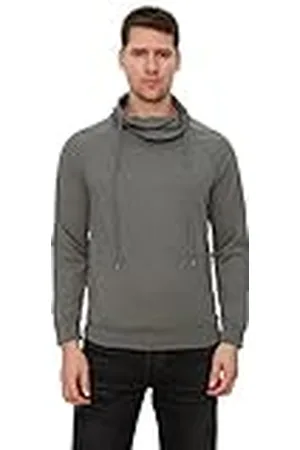 Trendyol Heren Anthracite Regular Fit Degaje Collar Long Sleeve Basic Sweatshirt, XL