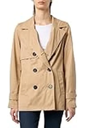QS by s.Oliver Trenchcoat voor dames, kort, reverskraag, lange mouwen, knoopsluiting, regular fit, , 38