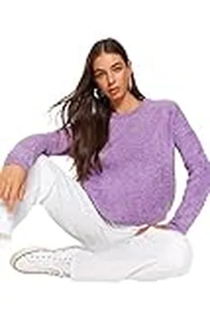 Trendyol Dames gestructureerde lange mouwen reguliere sweater, , L