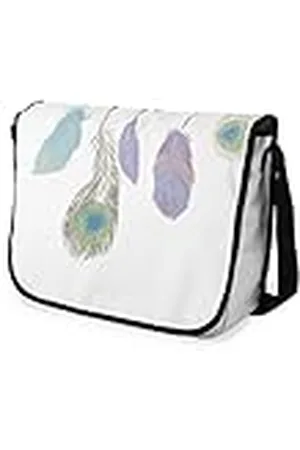 Bonamaison Digitaal bedrukte Messenger schooltas met zwarte riem voor studenten, crossbody tas, koerierstas, schoudertas voor kinderen, meisjes, jongens, maat: 29x36 cm