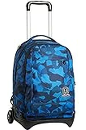 Invicta Trolley - New Tech Camo Squared, blauw, 3-in-1 afneembare rugzak, reizen en school
