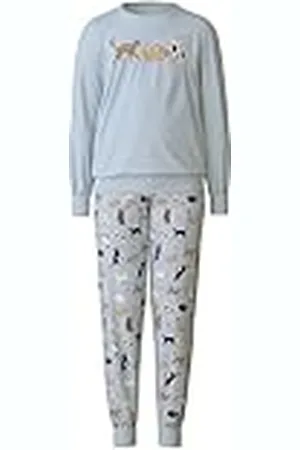 Calida Kinderpyjama met boordjes voor meisjes, van 100% biologisch katoen, met zachte geribbelde manchetten aan de boorden, , 128-134