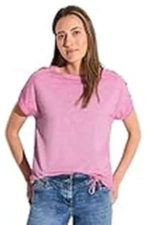 CECIL B321509 T-shirt van katoen, bloemenroze, XS dames, Rozenbloemen., XS