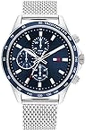 Tommy Hilfiger Analoog horloge voor mannen met marineblauwe wijzerplaat, , Horloge