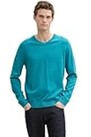 TOM TAILOR Gebreide trui met V-hals voor heren, , M