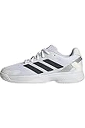 adidas Uniseks-Kind Ubersonic Kids Tennis Shoes, Cloud White/Core Black/Silver Metallic, 36 EU