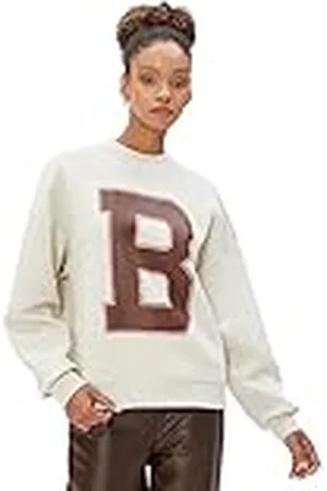 Koton Sweatshirt voor dames, lange mouwen, geribde letterprint, ronde hals, , XL
