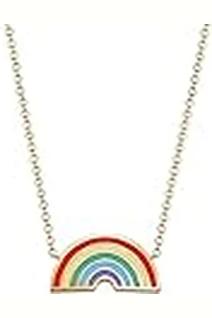 Elli Damesketting met hanger, regenboog, 925 zilver, email, 45 cm, 0103132917_45