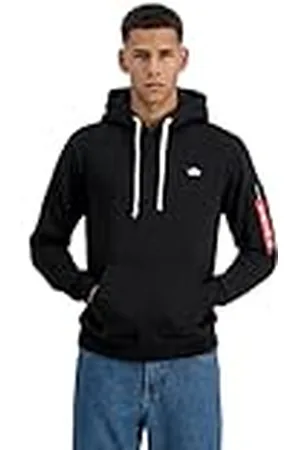 Alpha Industries Unisex EMB Hoody Sweat met capuchon voor heren Black