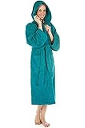 Celinatex S-XXXL Badjas met capuchon, effen, lang, opgestikte zakken, uniseks, warm, badstof, katoen, Oeko-Tex Montana