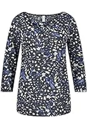 Gerry Weber Edition Dames 870026-44032 T-shirt, blauw print, 40, Blauw opdruk, 40