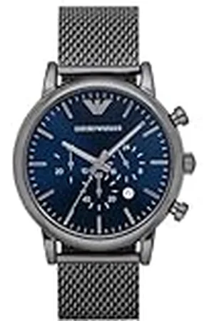 Emporio Armani Heren Chronograph Gunmetal roestvrijstalen horloge