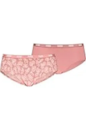 PUMA Dames bedrukte hipster, koraal, M (2-pack), , M