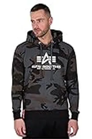 Alpha Industries Basic Hoody Camo Sweat met capuchon voor heren Black