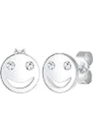 Elli Oorbellen Dames Oorsteker Gezicht met Kristal in 925 Sterling