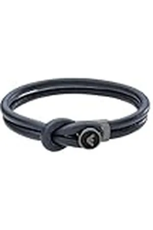Emporio Armani Heren blauwe lederen armband