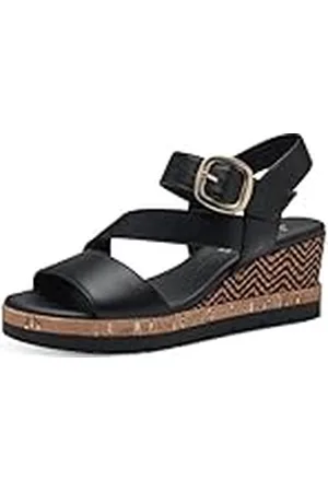 Jana Damessandaal met sleehak 8-28370-42, Zwart, 6.5 UK Wide