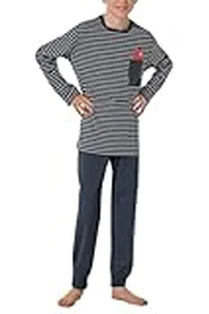 Schiesser Jongens Pyjama Lange Pyjamaset, Graphit_182648, 164, , 164 cm