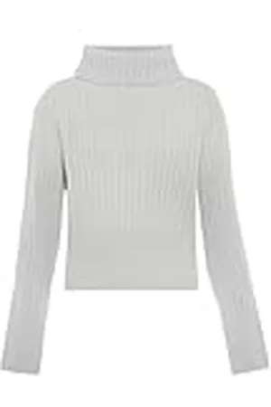 Blonda Dames coltrui met lange mouwen acryl lichtgrijs melange maat XL/XXL, , XL