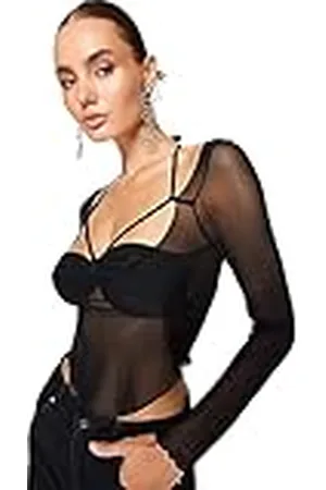 Trendyol Damesblouse met rechte lange mouwen, getailleerd, , 34