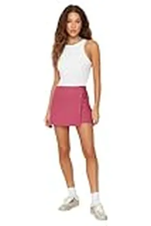 Trendyol Dames Basic Hoge Taille Skinny Fit Skort Shorts, , 36