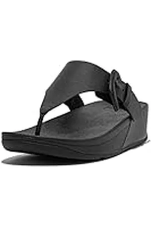 FitFlop Dames Lulu bedekte gesp ruwe rand lederen teen-string sandaal, , 37 EU