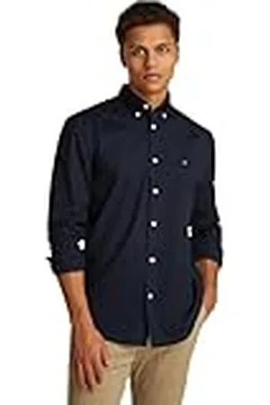 Tommy Hilfiger Heren CORE Flex POPLIN Solid RF Shirt MW0MW39988 L/S Shirt, blauw, XS, , XS