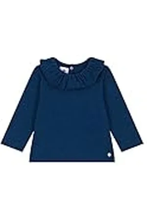 Petit Bateau A08DB blouse met lange mouwen, incognito blauw, 12 maanden voor baby
