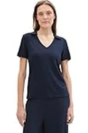 TOM TAILOR Basic poloshirt voor dames met rib, , XS