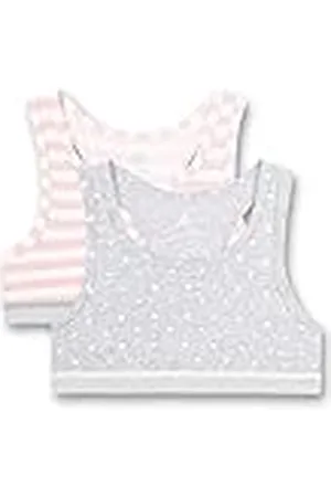 Sanetta Meisjesbustier in dubbele verpakking, grijze sportbeha, , 152