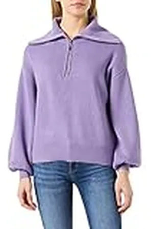 Y.A.S Dames deli Ls Zip Knit S. Noos Pullover, , XS