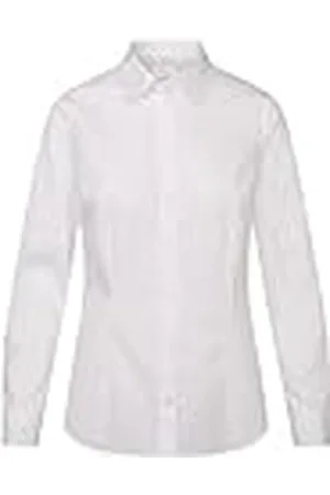 Seidensticker Damesblouse - City blouse - strijkvrij - hemdblousekraag - slim fit - lange mouwen - 100% katoen, , 34