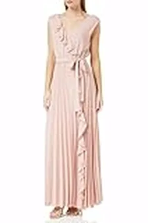Gina Bacconi Maxi-jurk met ruches detail en plooirok, Blush, M, , M