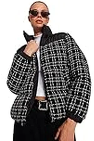 Trendyol Dames Kariert/Karo Plus Size Mäntel Jas, , XS grote maten