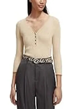 Scotch&Soda Dames Button Detail Skinny Rib Pullover, , XL